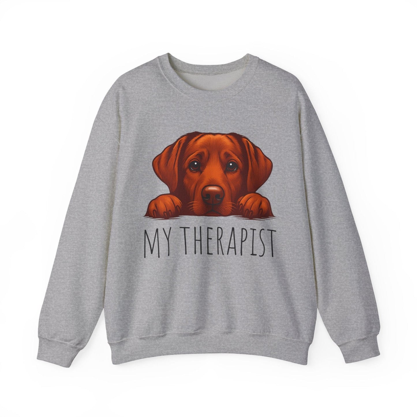 My Therapist Fox Red Crewneck Sweatshirt Sport Grey
