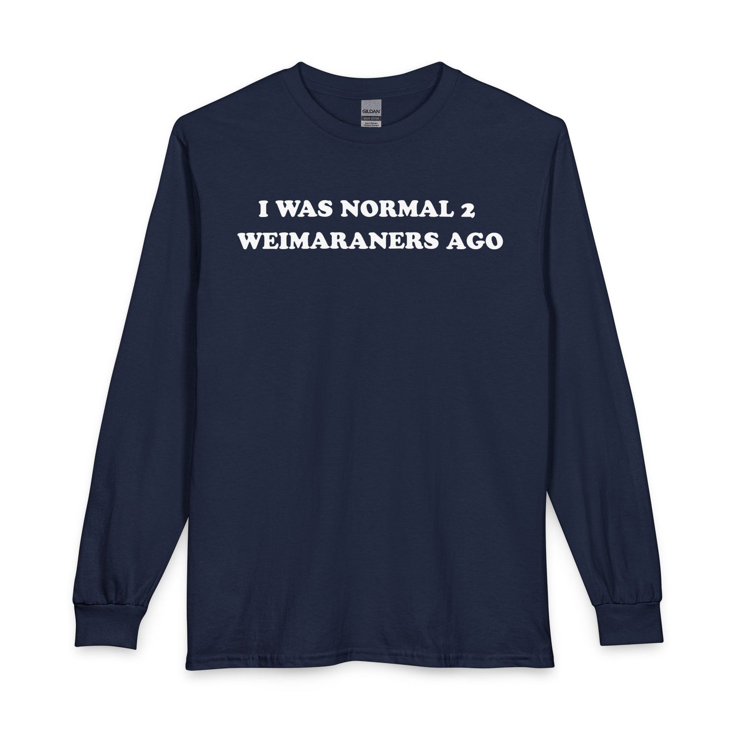 2 Weimaraners Long Sleeve Navy
