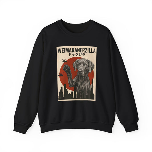 Weimaraner Weimaranerzilla Crewneck Sweatshirt Black