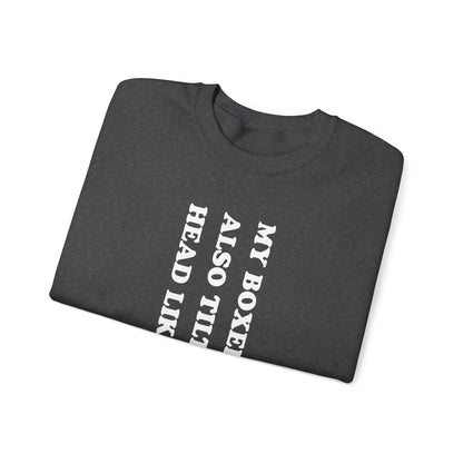 Boxer Tilt His Head Crewneck Sweatshirt
