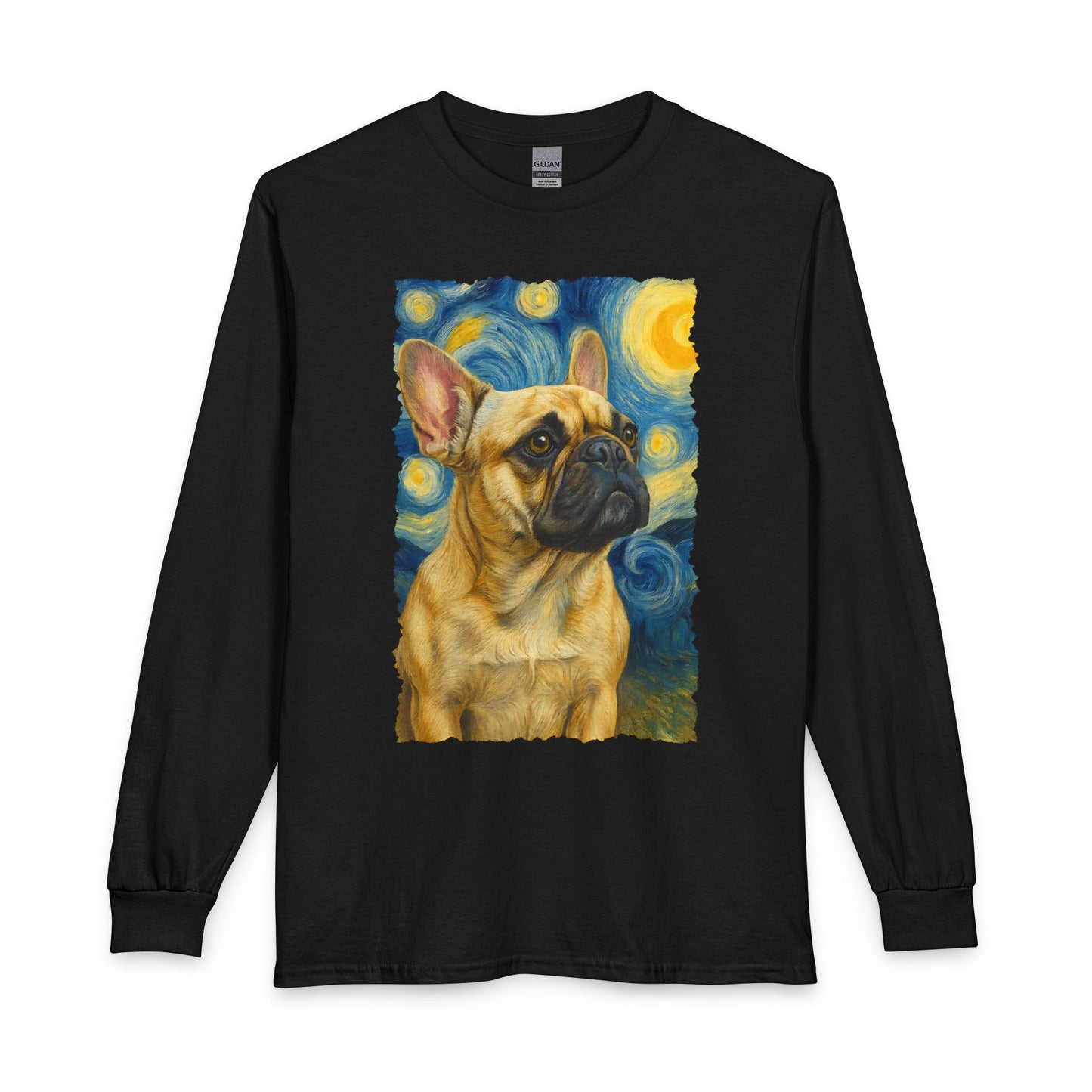 French Bulldog van Gogh Long Sleeve Black