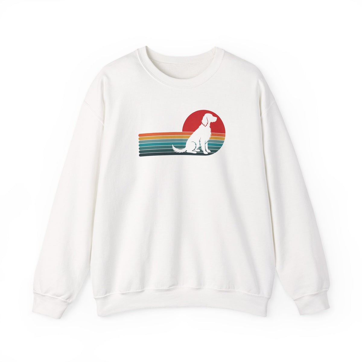 English Setter Retro Sunset Crewneck Sweatshirt
