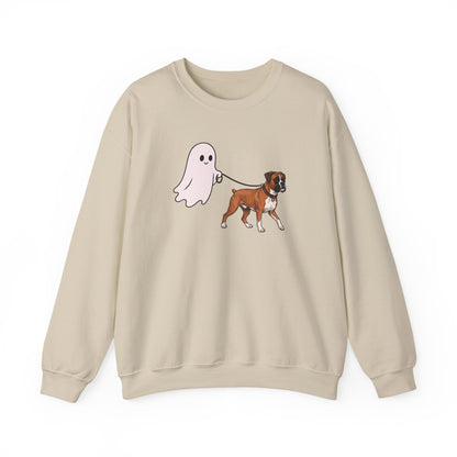 Halloween Ghost Boxer Crewneck Sweatshirt