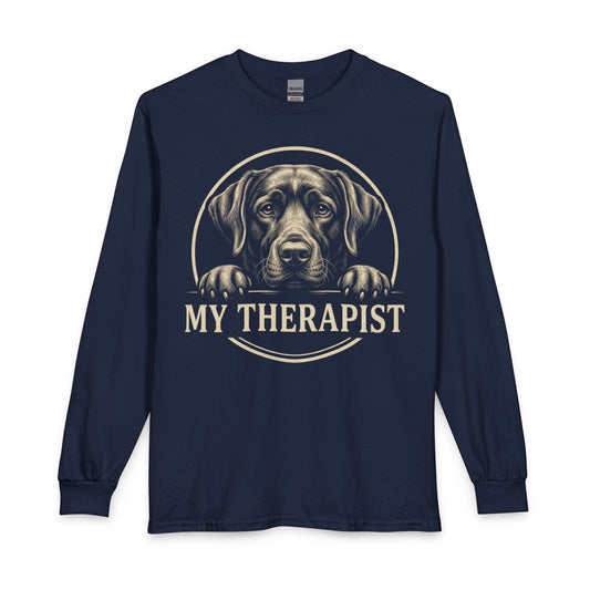 Labrador Therapist Long Sleeve Navy