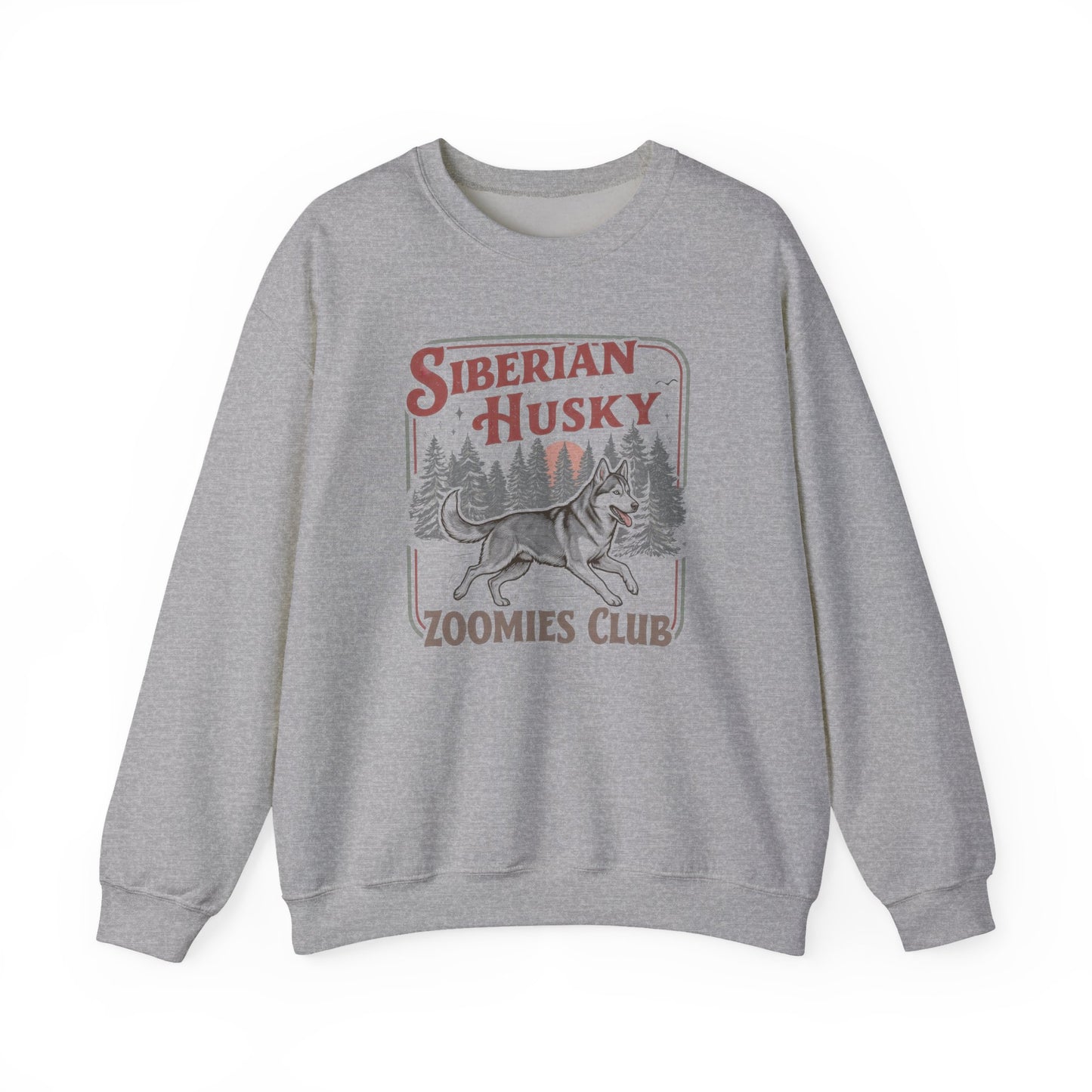 Husky Zoomies Club Crewneck Sweatshirt Sport Grey