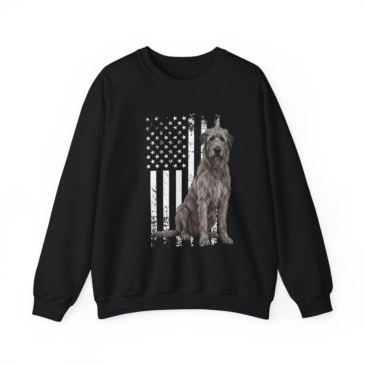 Irish Wolfhound USA Flag Crewneck Sweatshirt