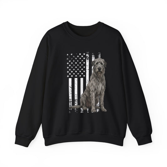 Irish Wolfhound USA Flag Crewneck Sweatshirt