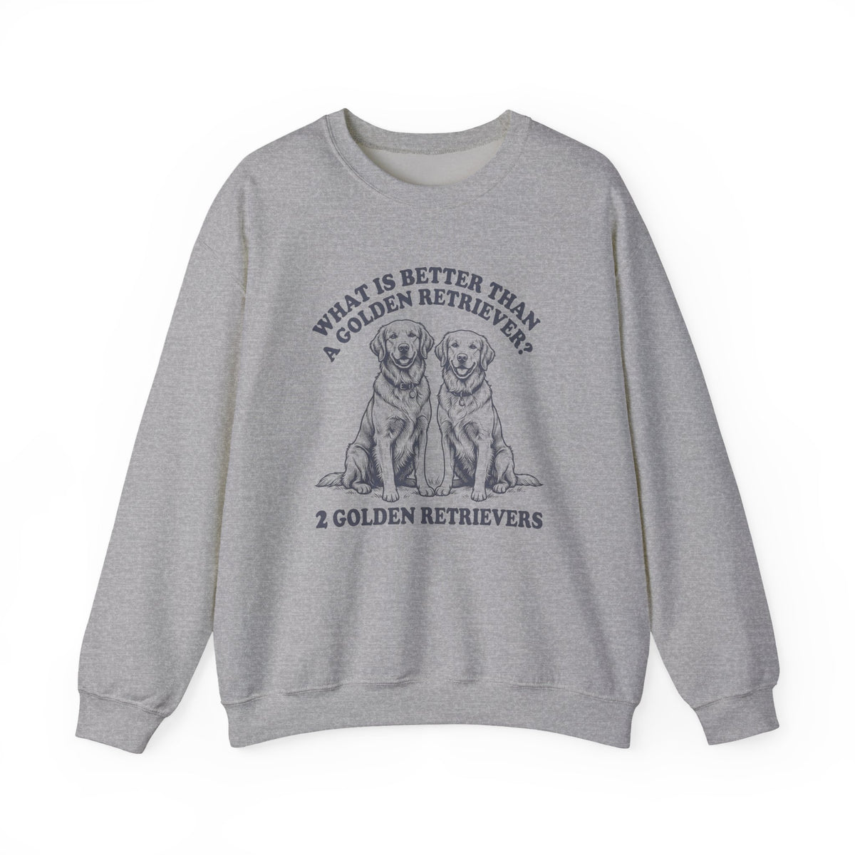 Two Golden Retrievers Crewneck Sweatshirt Sport Grey
