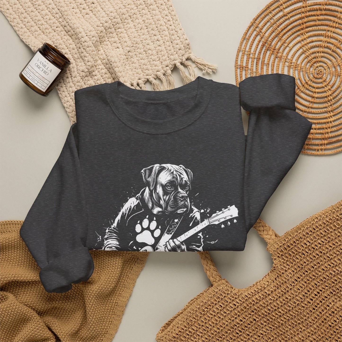 Boxer Guitar Crewneck Sweatshirt