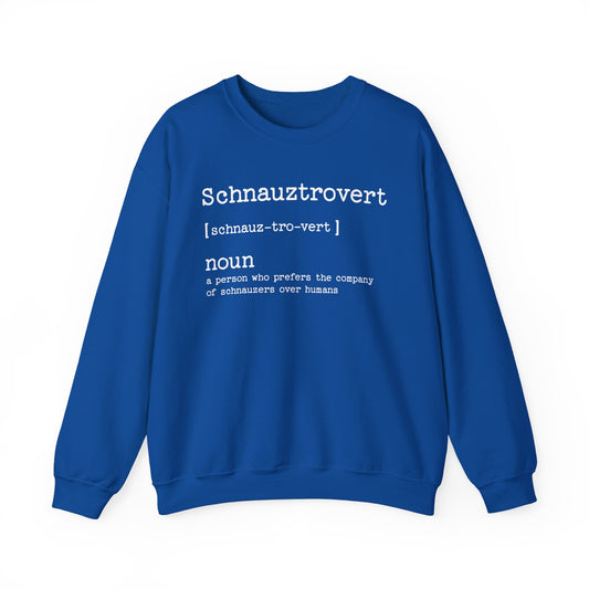 Schnauzer Schnauztrovert Crewneck Sweatshirt Royal
