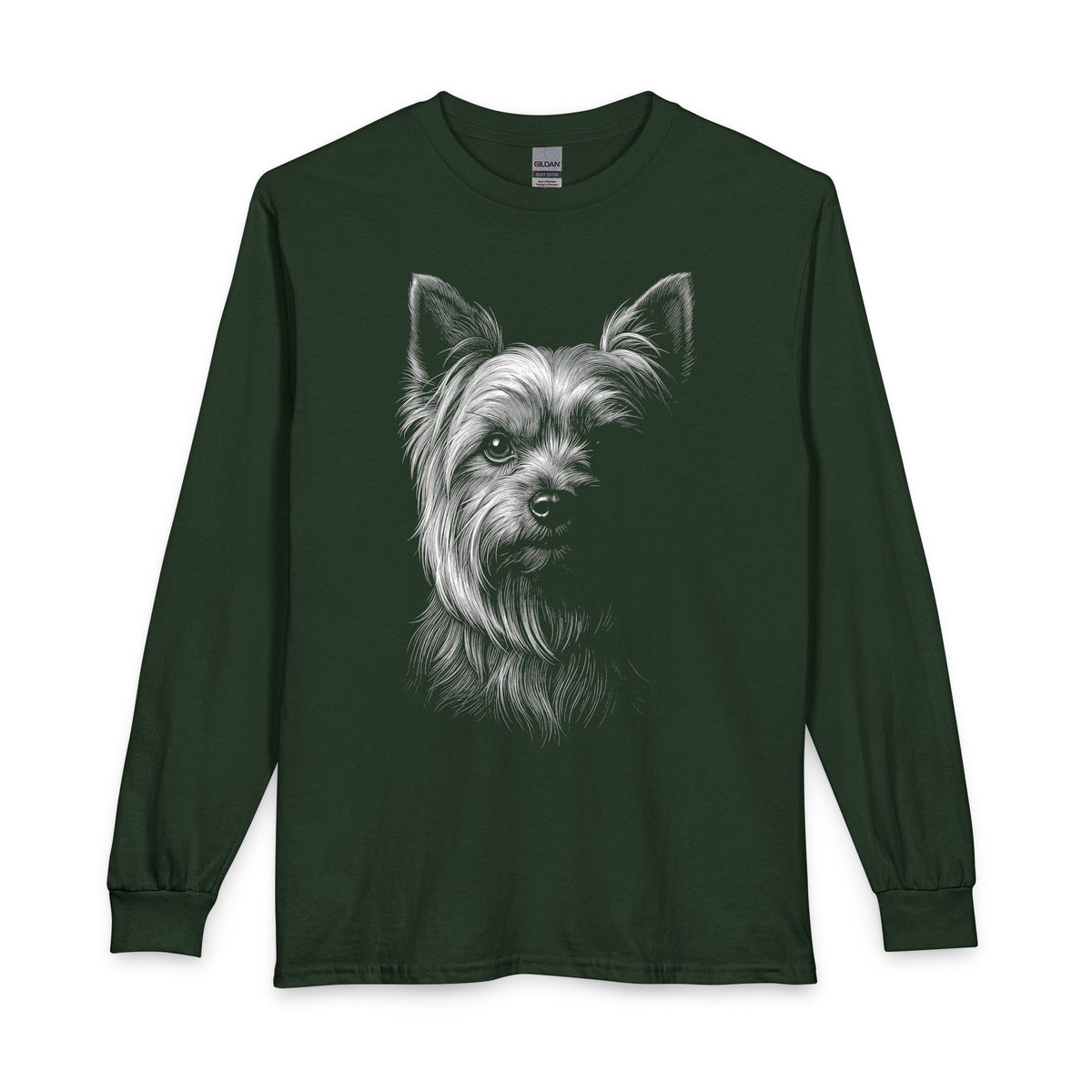 Yorkshire Terrier Engraved Long Sleeve Forest Green
