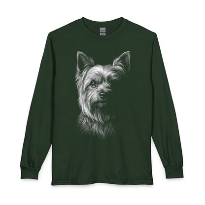 Yorkshire Terrier Engraved Long Sleeve Forest Green