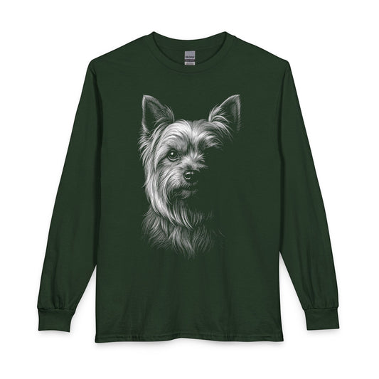 Yorkshire Terrier Engraved Long Sleeve Forest Green