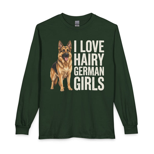 German Shepherd Hairy German Girls Long Sleeve