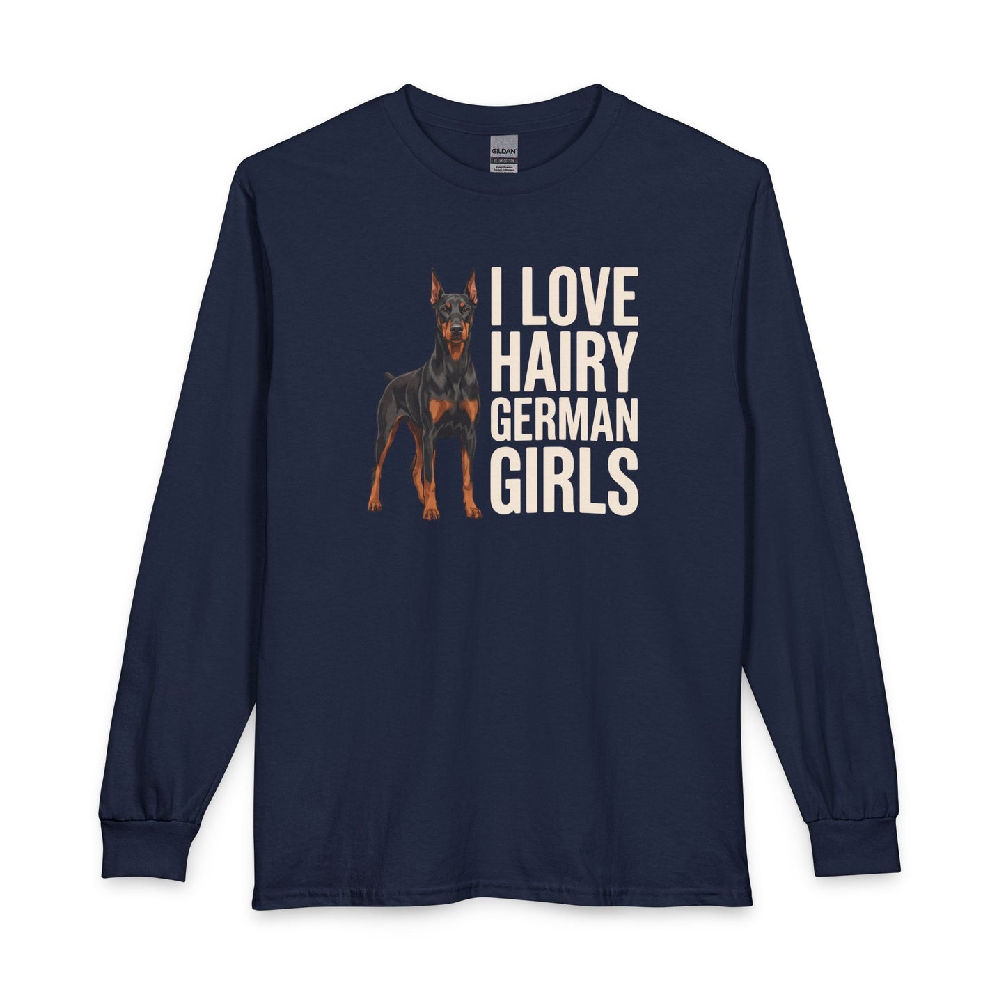 Doberman Hairy Girls Long Sleeve