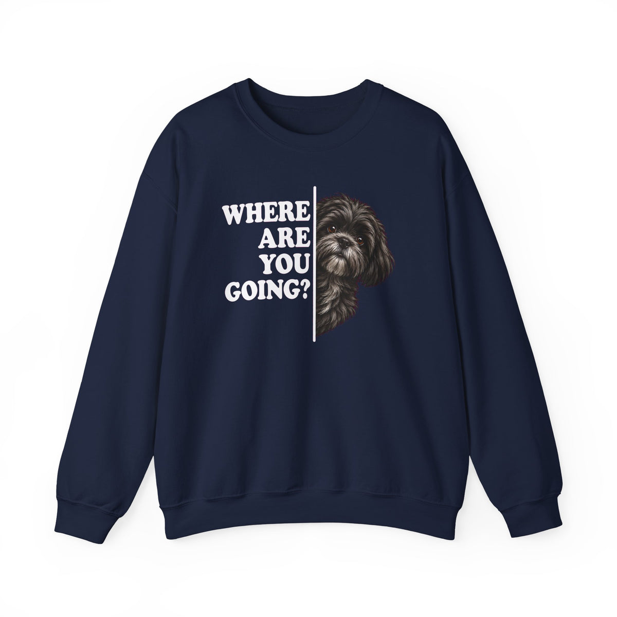 Black Shih Tzu Alert Crewneck Sweatshirt