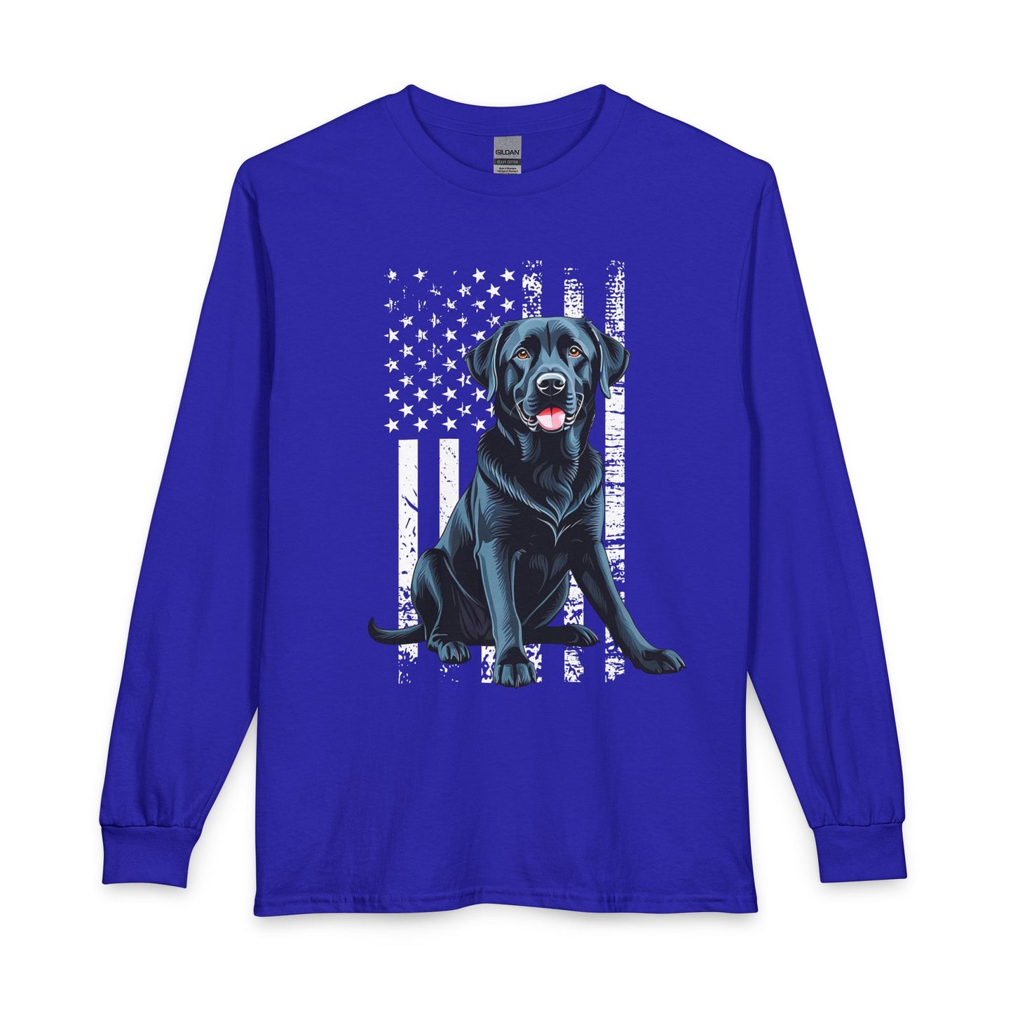 Black Lab USA Flag Long Sleeve