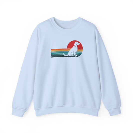 English Setter Retro Sunset Crewneck Sweatshirt Light Blue