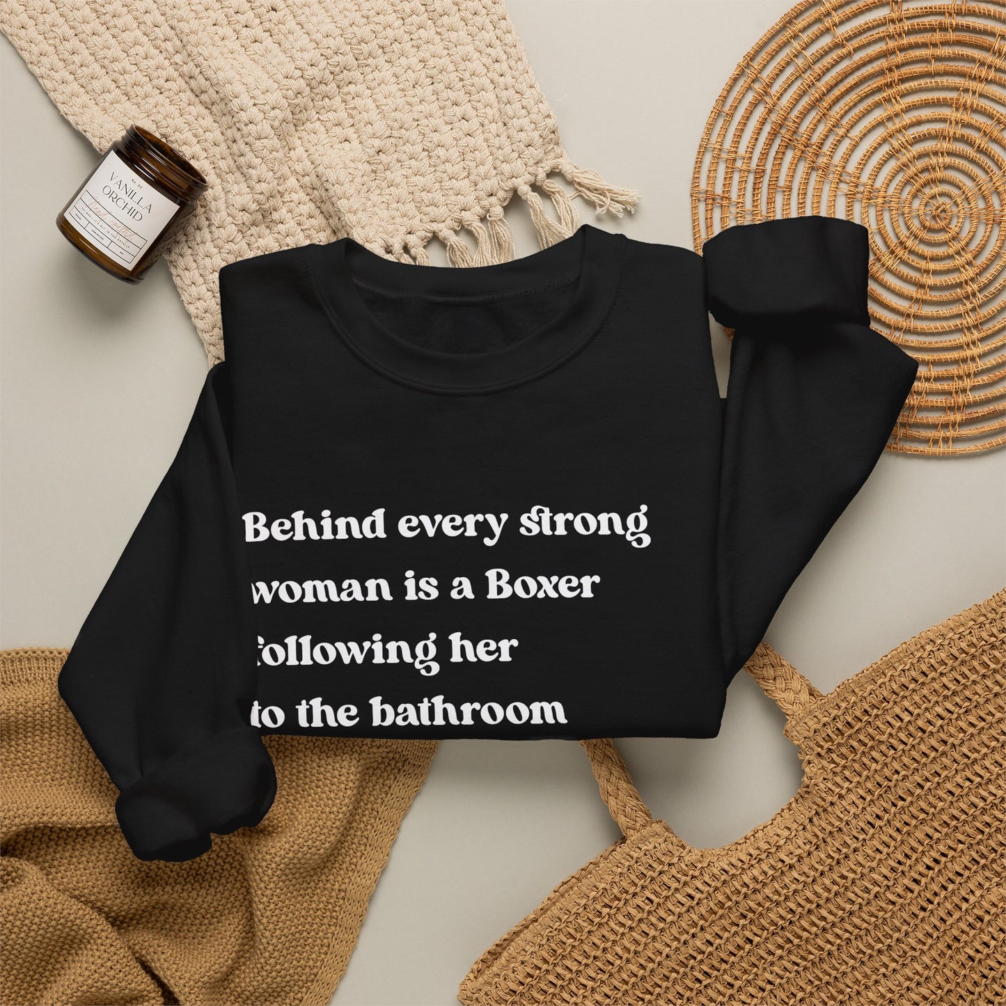 Boxer Strong Woman Crewneck Sweatshirt