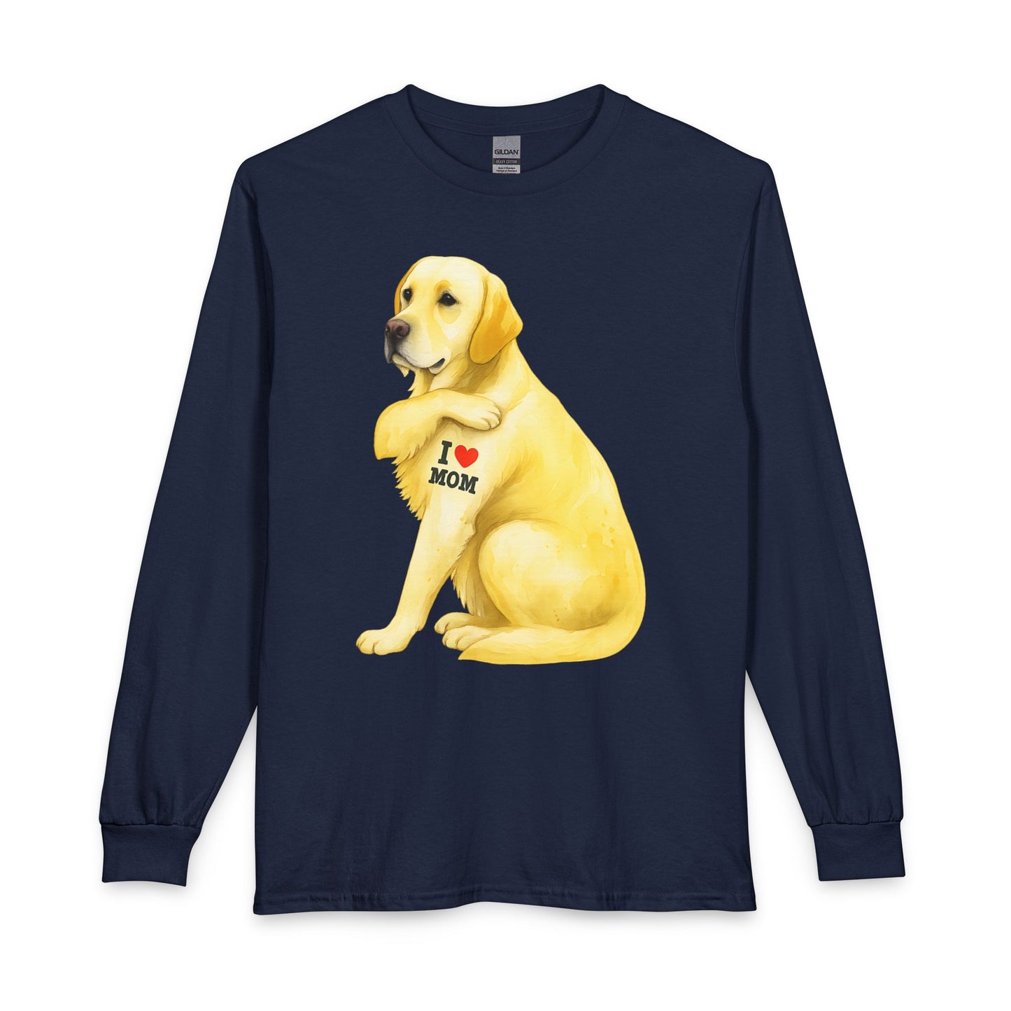 Yellow Labrador I Love Mom Long Sleeve