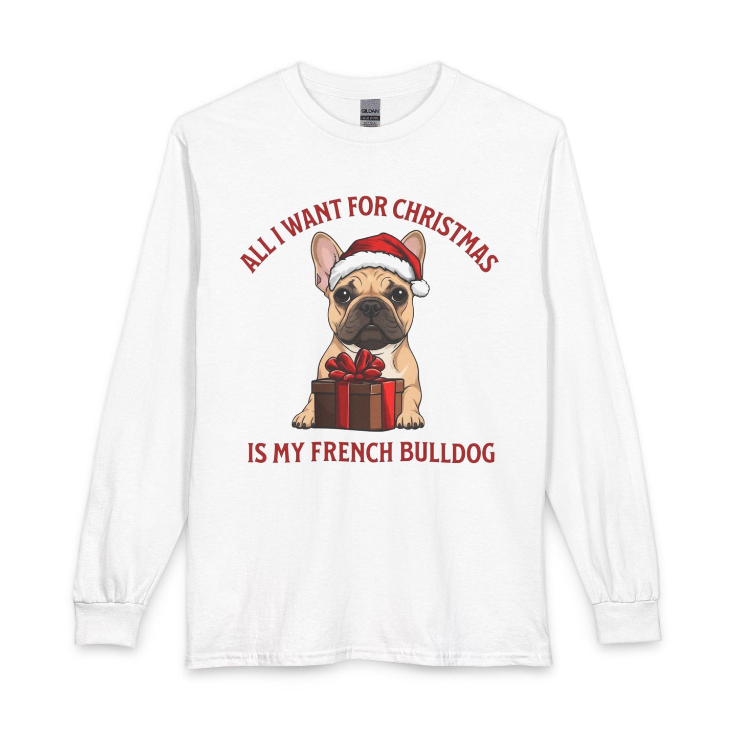 French Bulldog Christmas Long Sleeve White