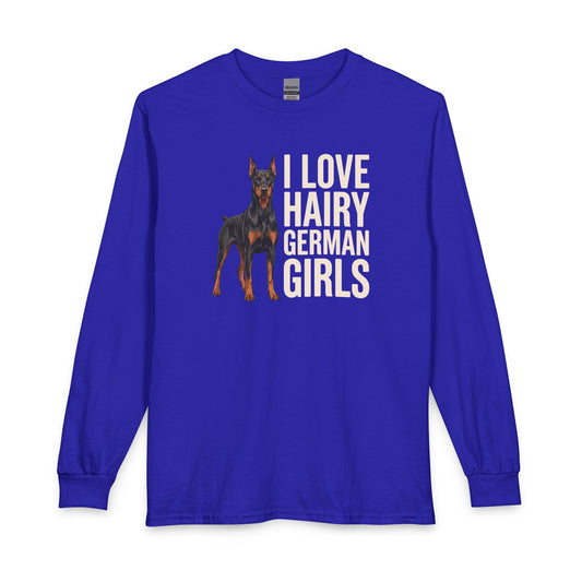 Doberman Hairy Girls Long Sleeve