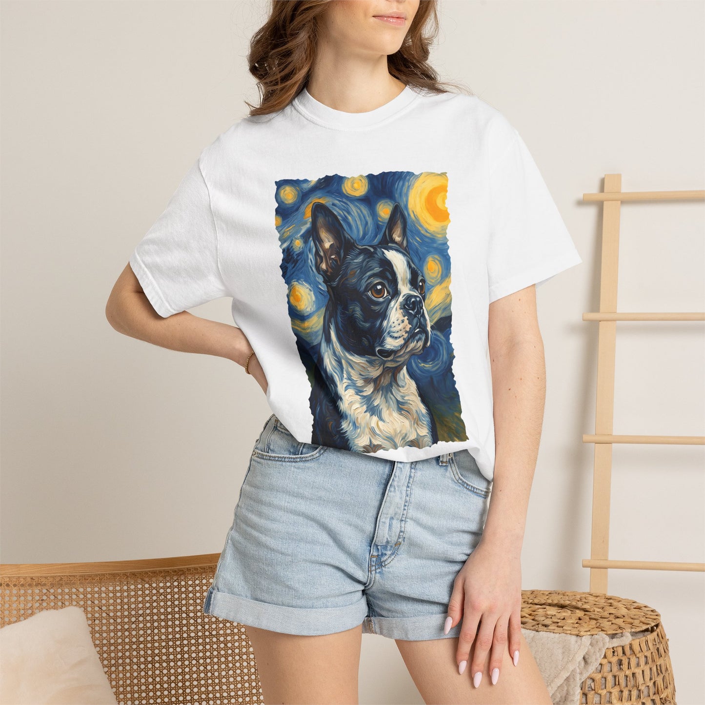 Boston Terrier Van Gogh Premium Tee