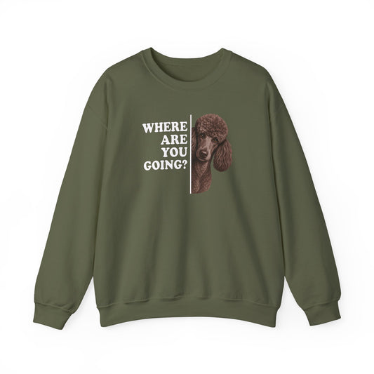 Standard Poodle Where Are You Going 2 Crewneck Sweatshirt