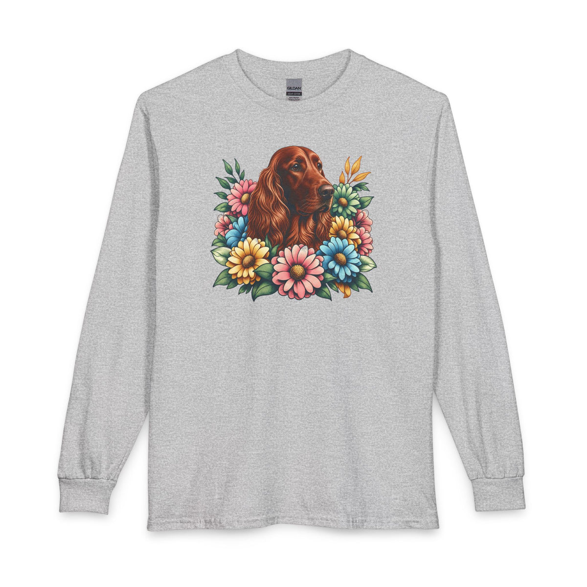 Irish Setter Flower Wreath Long Sleeve