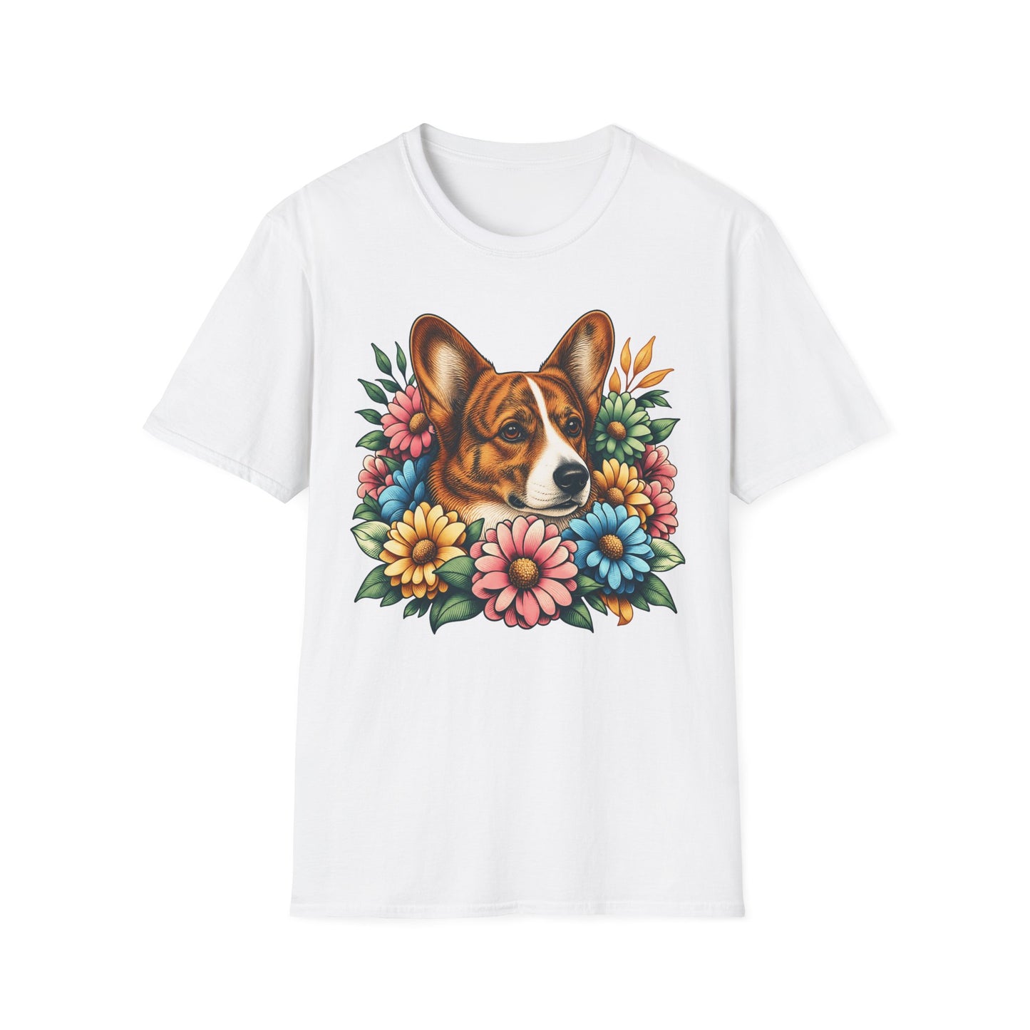 Cardigan Welsh Corgi Red Brindle Flowers
