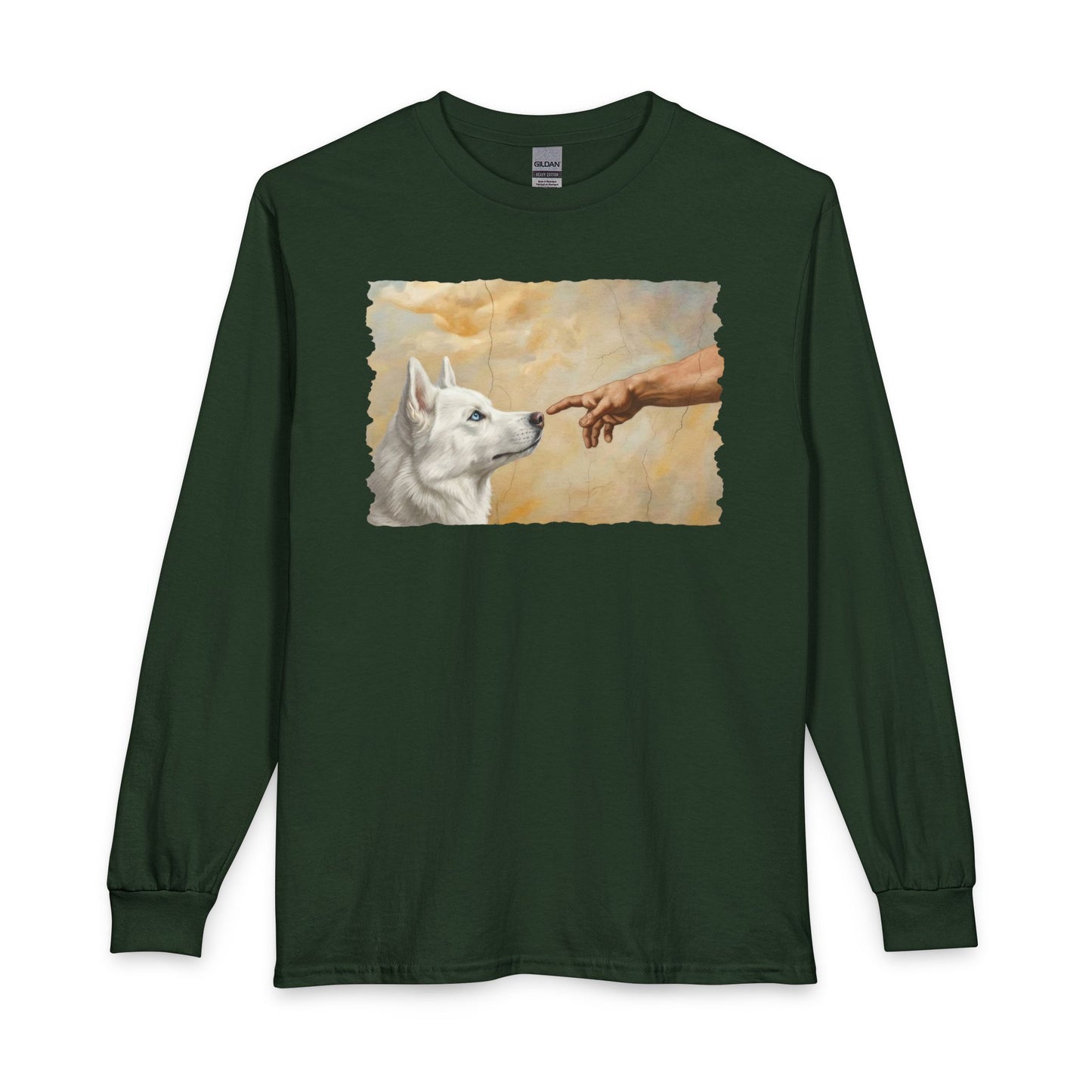 God Creates White Husky Long Sleeve