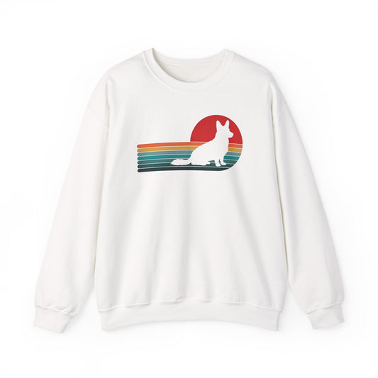 Cardigan Welsh Corgi Retro Sunset Crewneck Sweatshirt