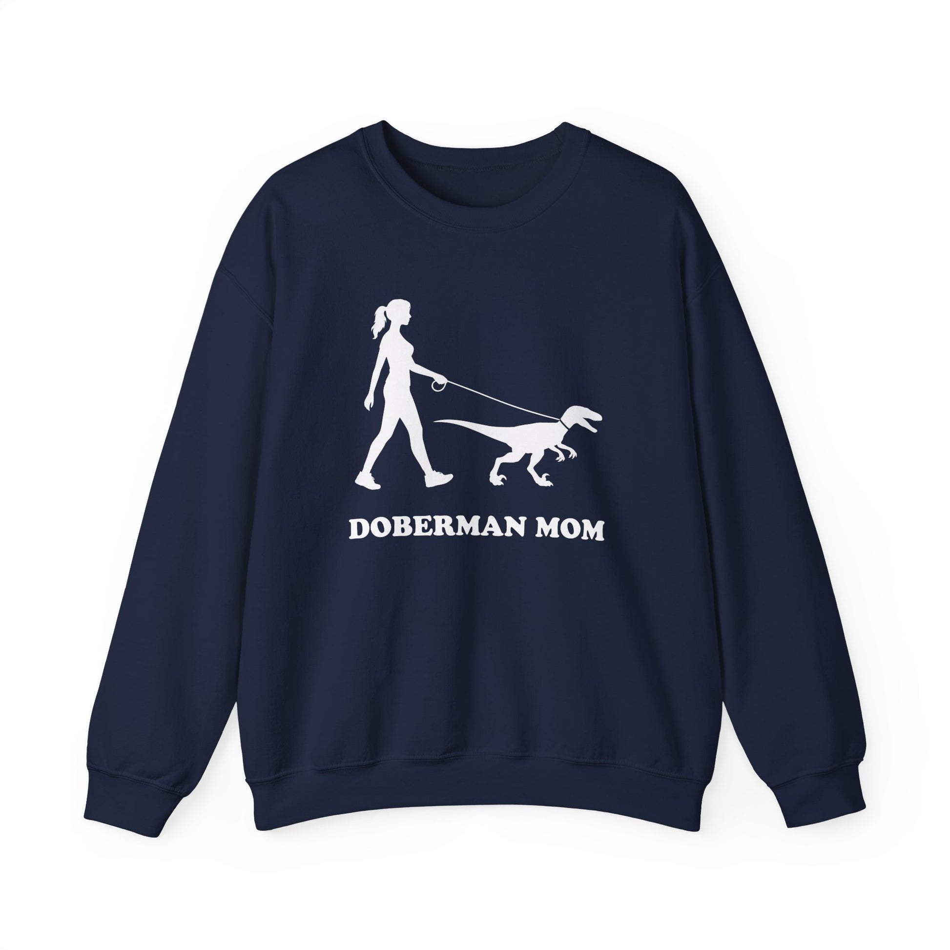 Doberman Mom Crewneck Sweatshirt Navy