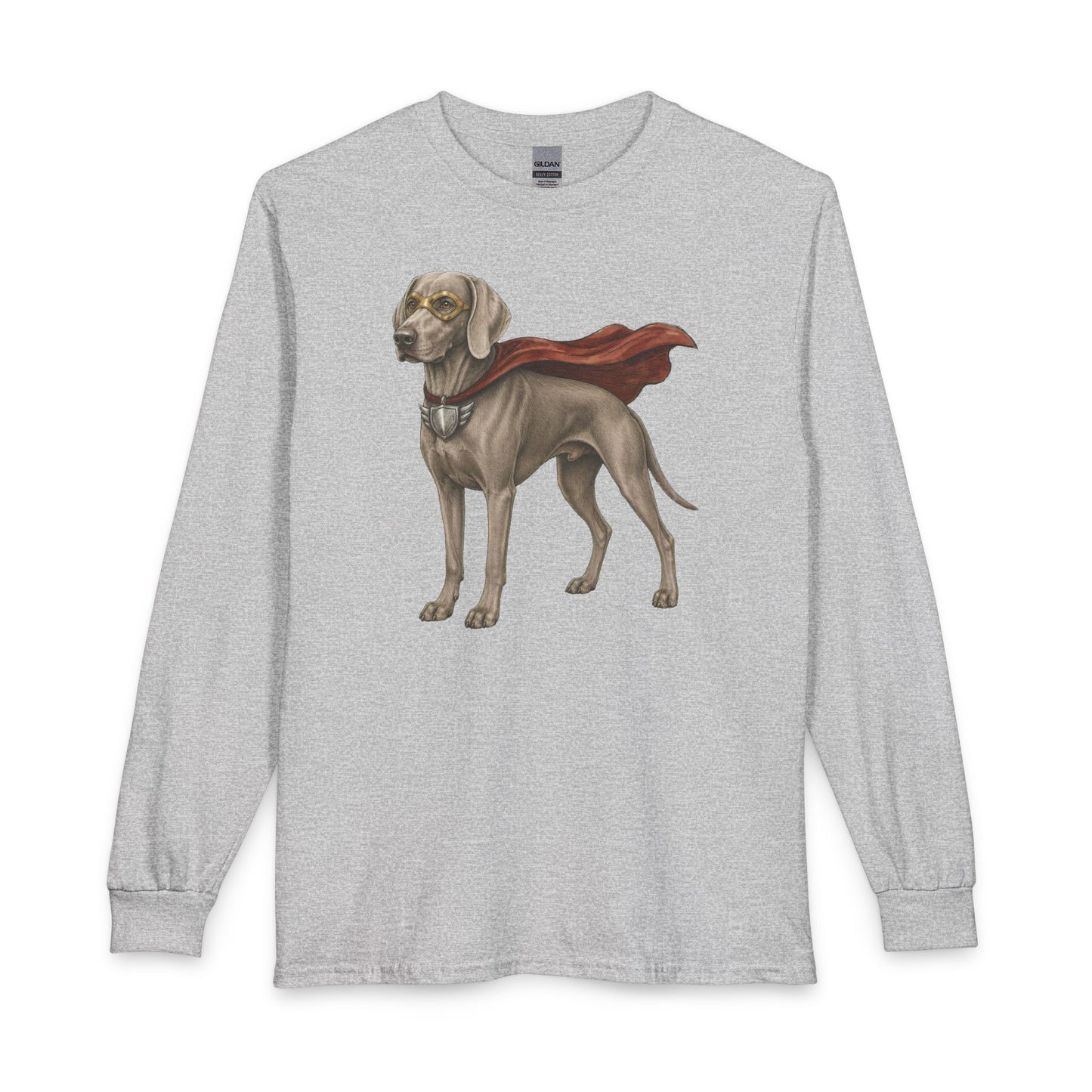 Weimaraner Superhero Long Sleeve Sport Grey