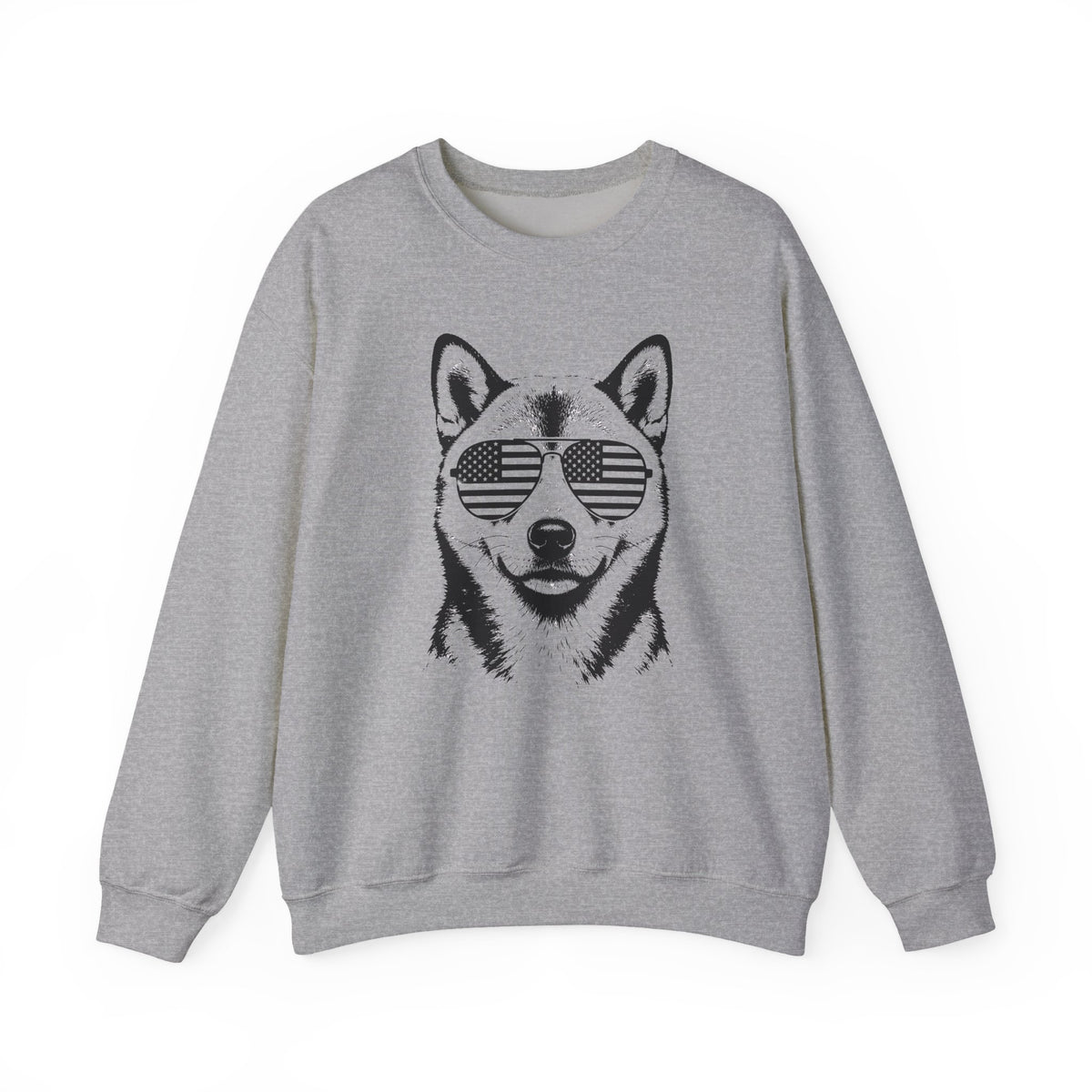Shiba Inu Flag Shades Crewneck Sweatshirt