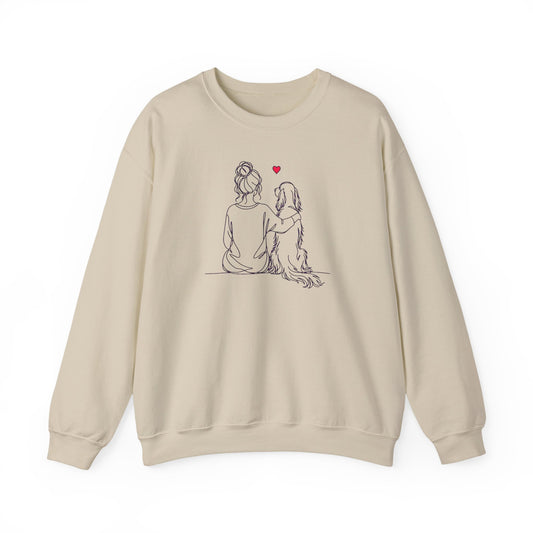 Irish Setter Hug Crewneck Sweatshirt Sand