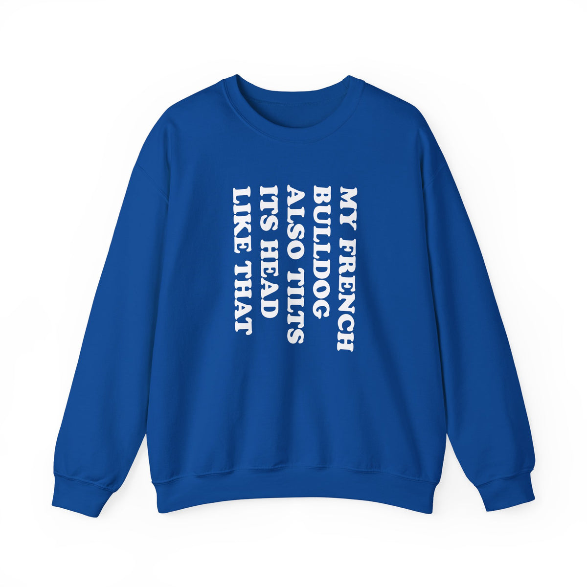 Tilt Head Frenchie Crewneck Sweatshirt Royal