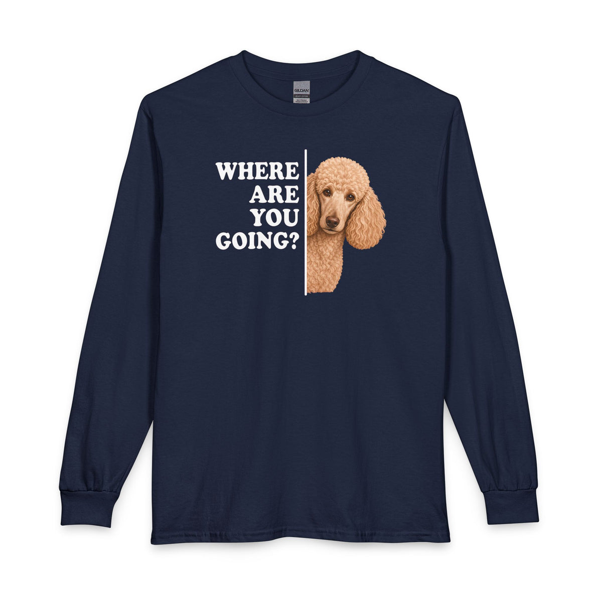 Standard Poodle Where Are You Going Apricot Long Sleeve