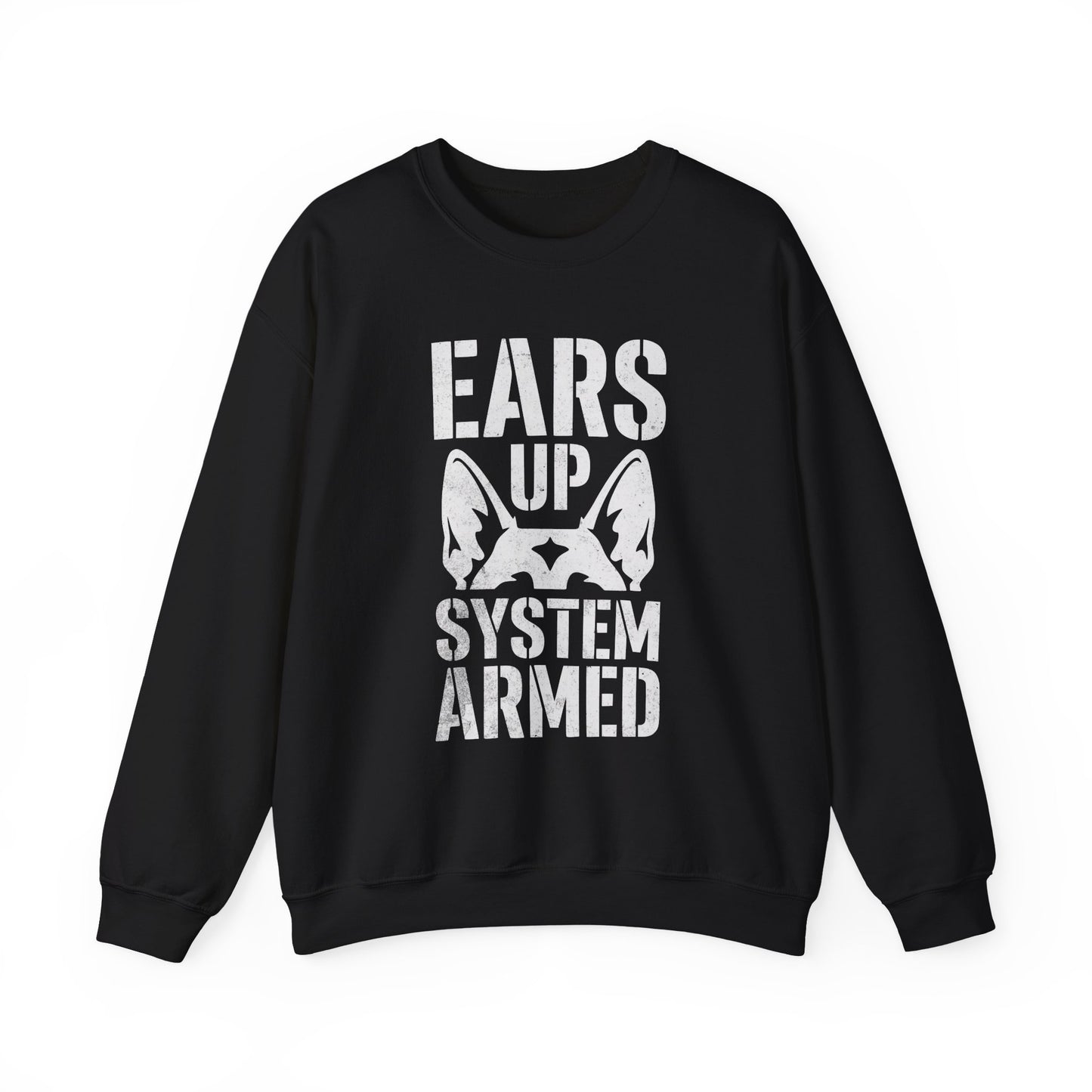 German Shepherd Alarm Crewneck Sweatshirt Black