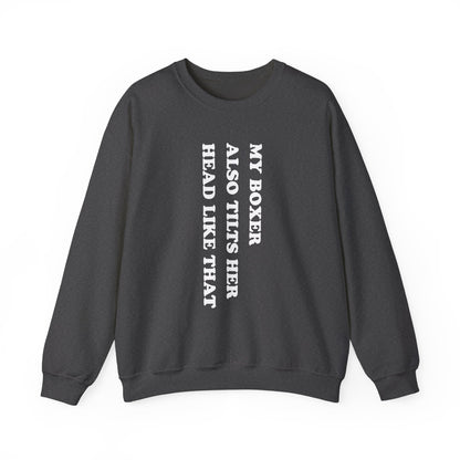 Boxer Tilt Her Head Crewneck Sweatshirt