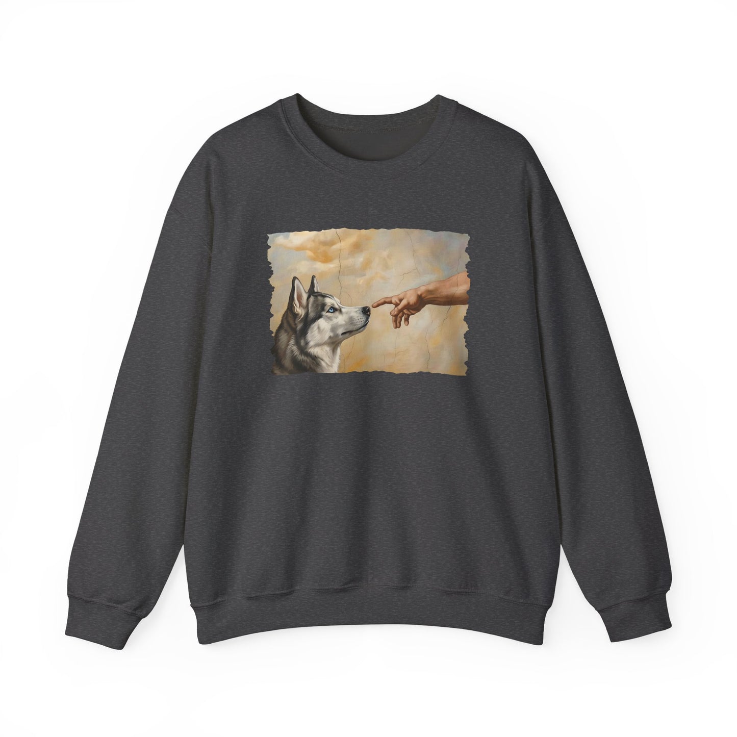God Creates Husky Crewneck Sweatshirt Dark Heather