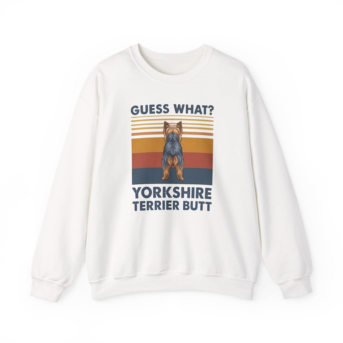 Yorkshire Terrier Butt Crewneck Sweatshirt White