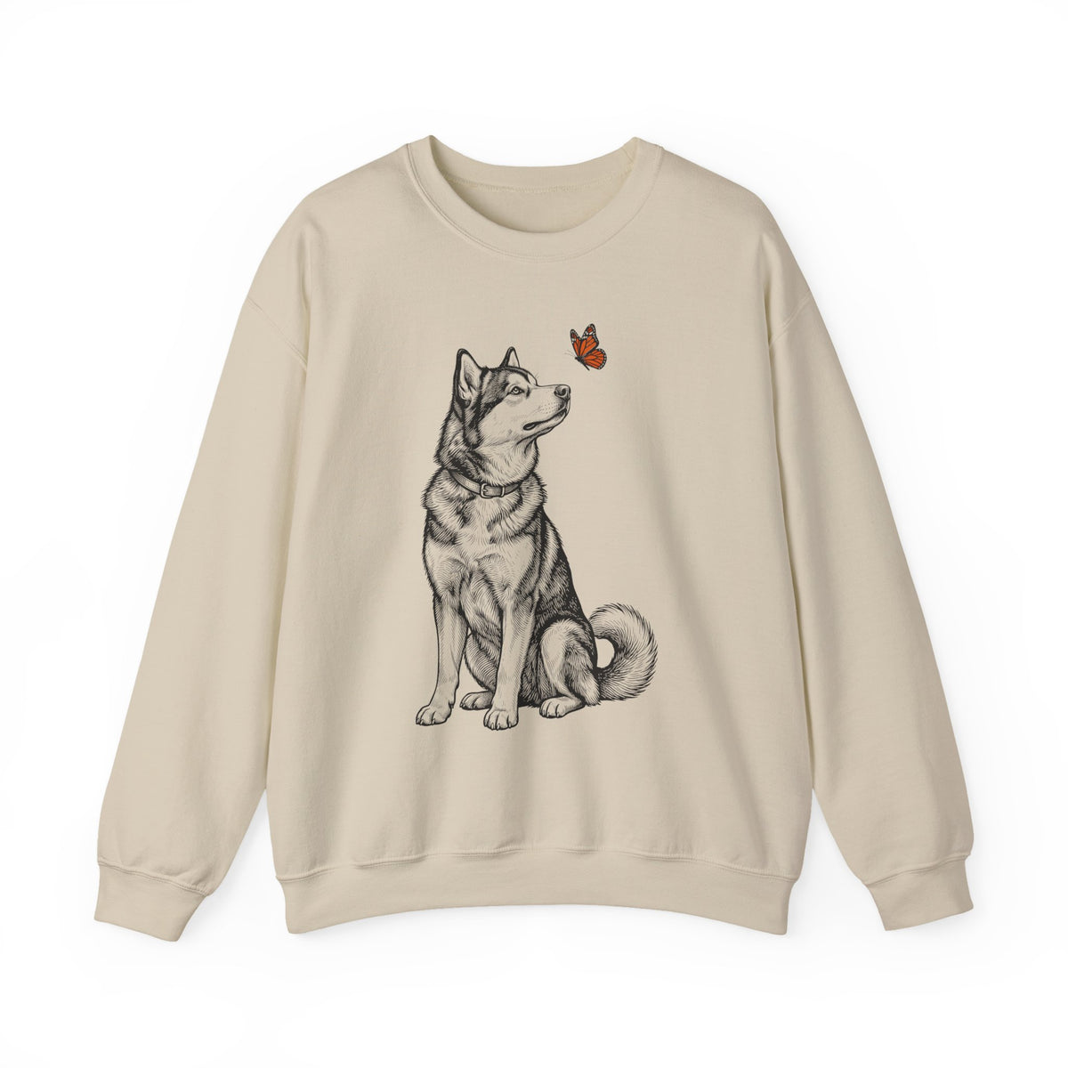 Alaskan Malamute Butterfly Crewneck Sweatshirt