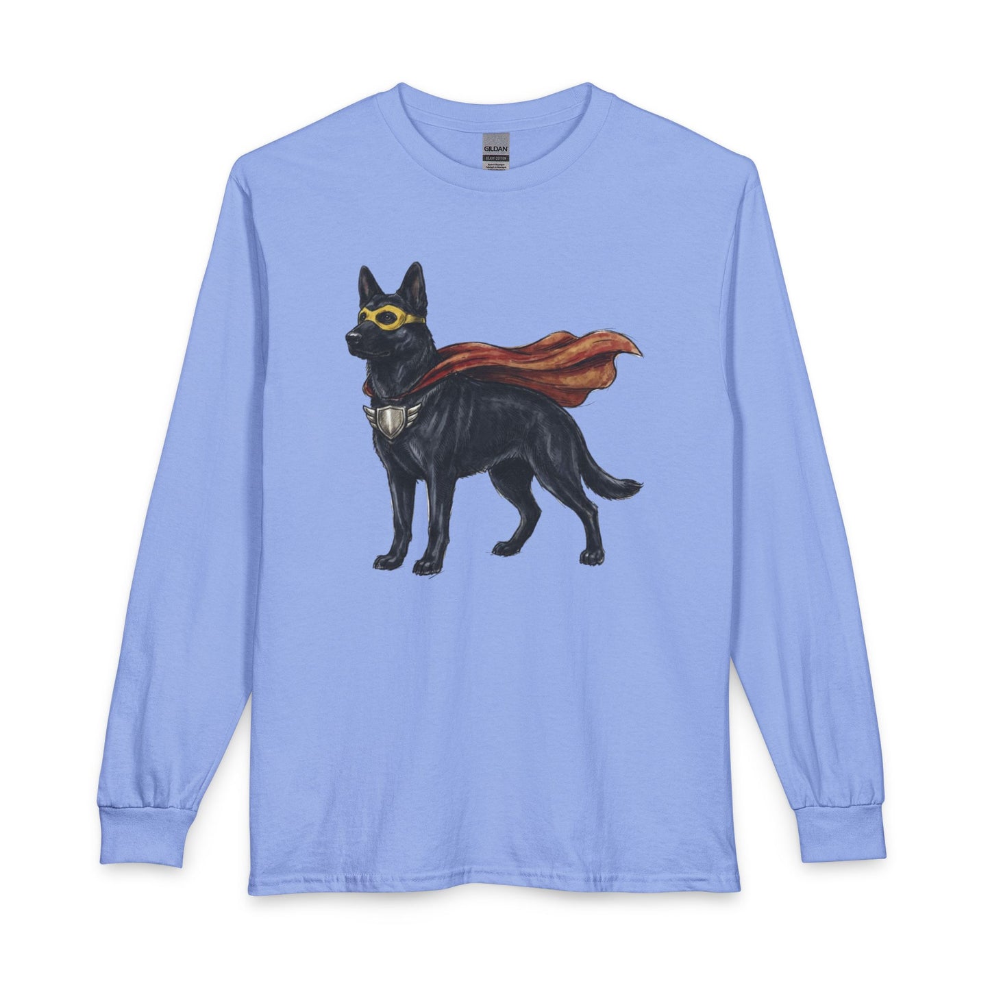 Black German Shepherd Superhero Long Sleeve