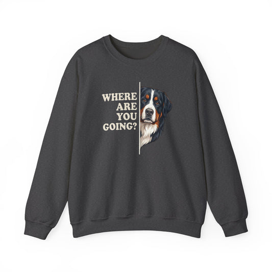 Bernese Mountain Dog Alert Crewneck Sweatshirt Dark Heather