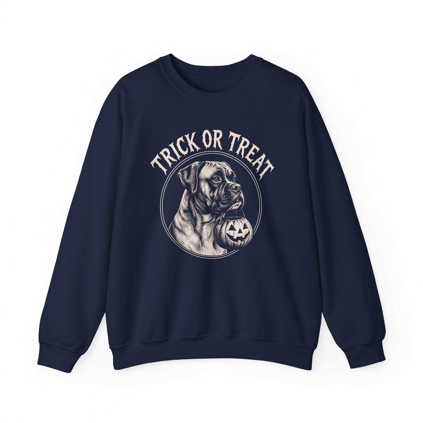Boxer Trick or Treat Halloween Crewneck Sweatshirt