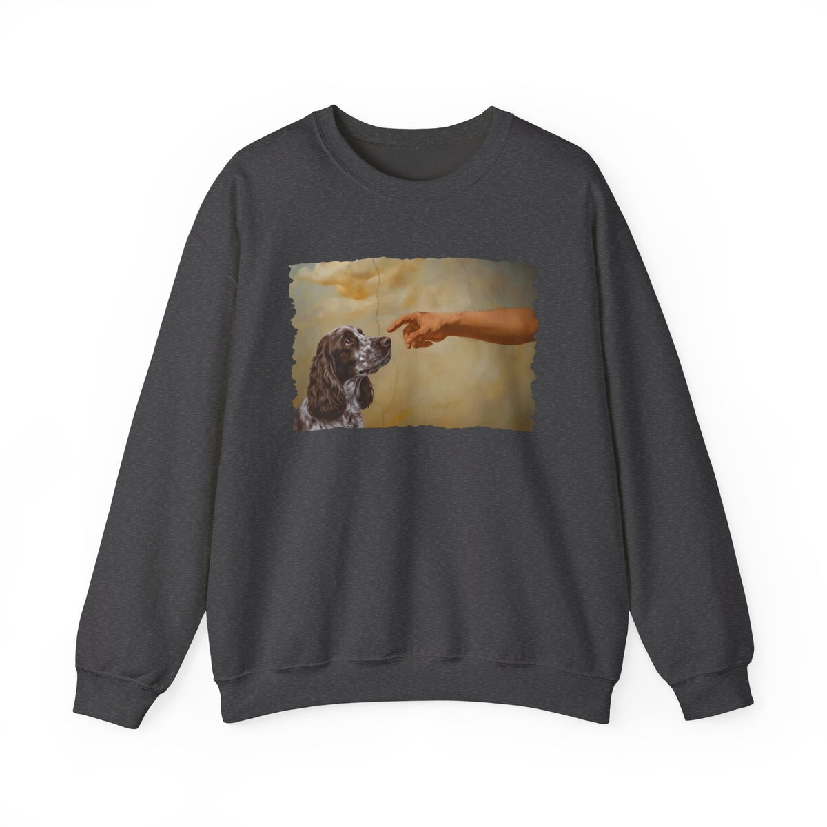 God Creates Liver Roan Cocker Spaniel Crewneck Sweatshirt