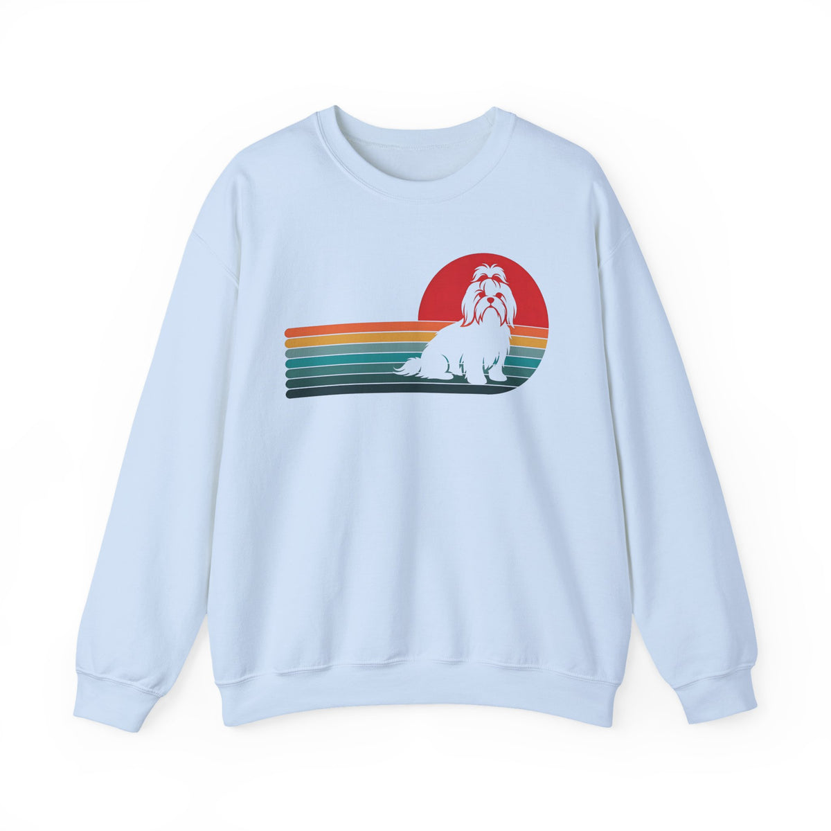 Shih Tzu Retro Sunset Crewneck Sweatshirt