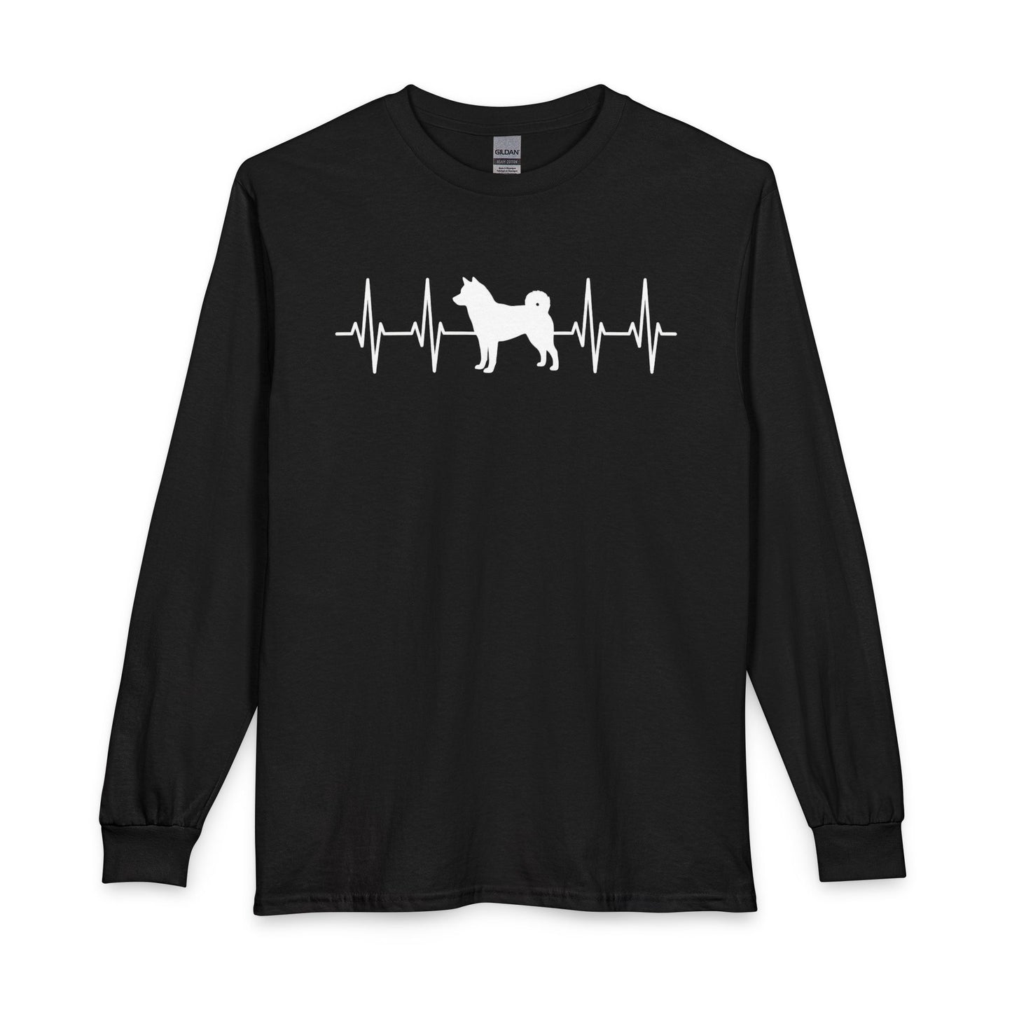 Shiba Inu Heartbeat Long Sleeve Black