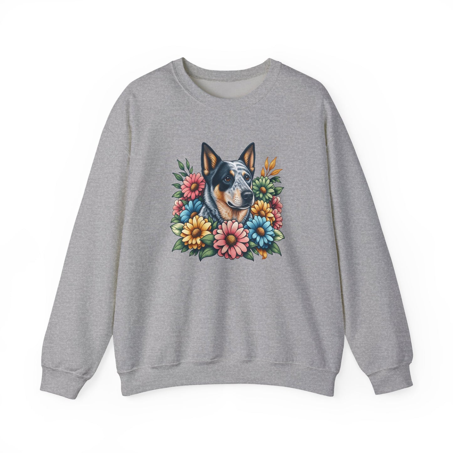 Blue Heeler Floral Crewneck Sweatshirt